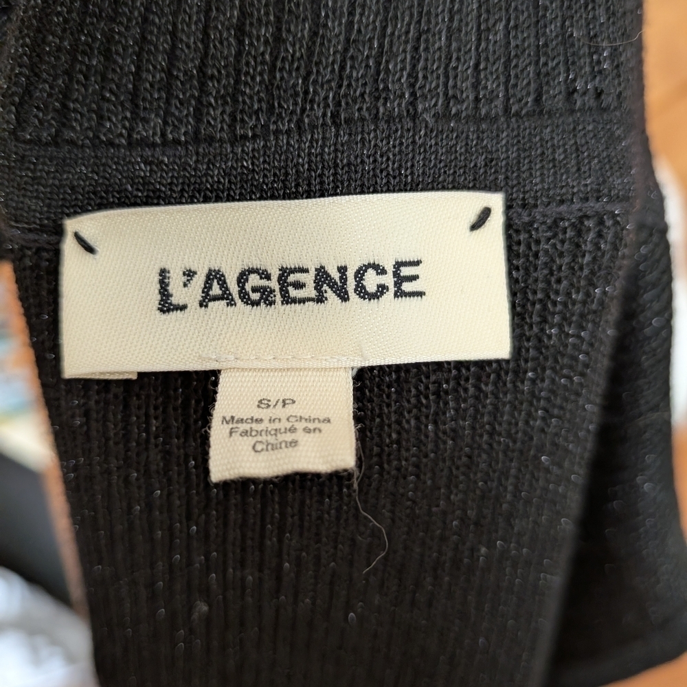 L'AGENCE Black And Metallic Sleeveless Turtleneck Sweater Size Small - Picture 2 of 6
